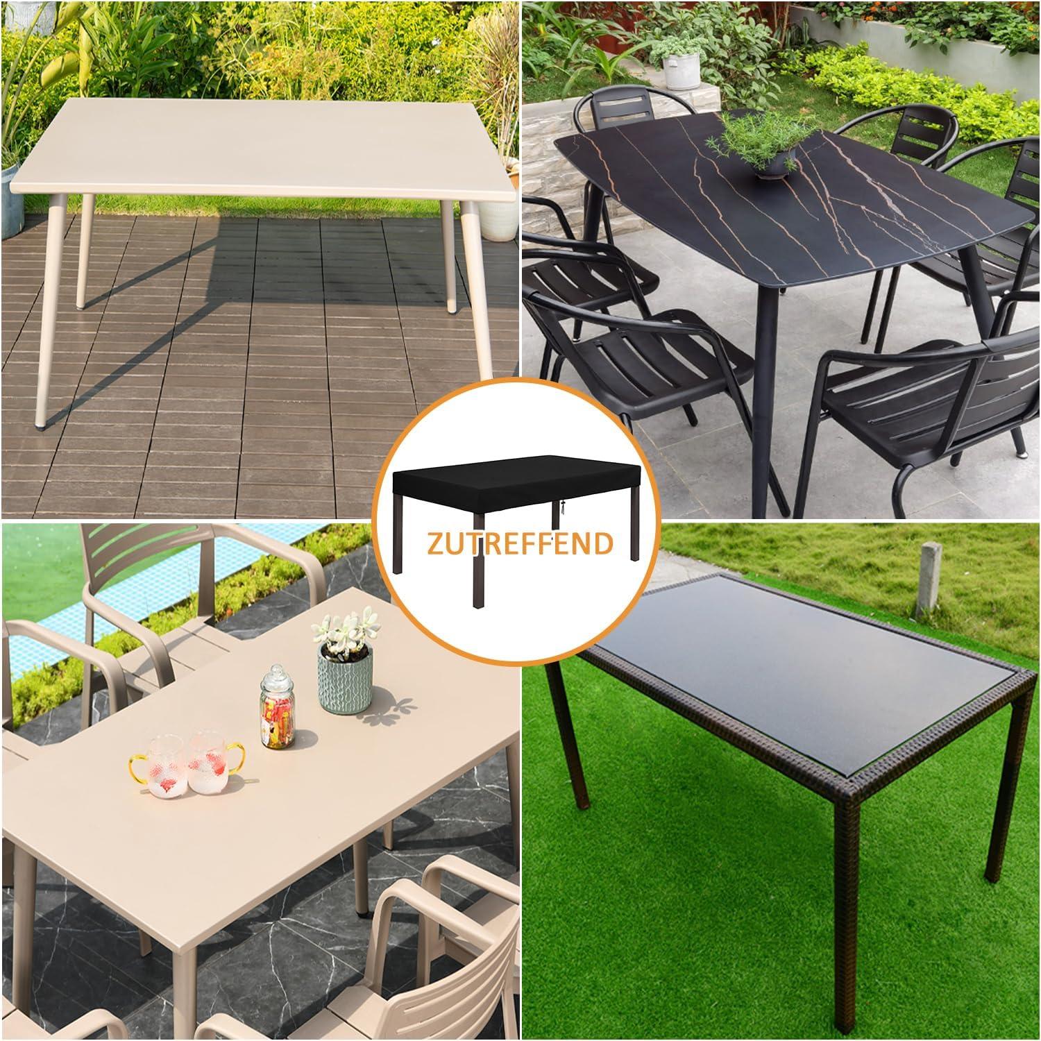 Dokon Tischplatte Abdeckung 200x100cm Gartenmöbel Schutzhülle UV-beständig