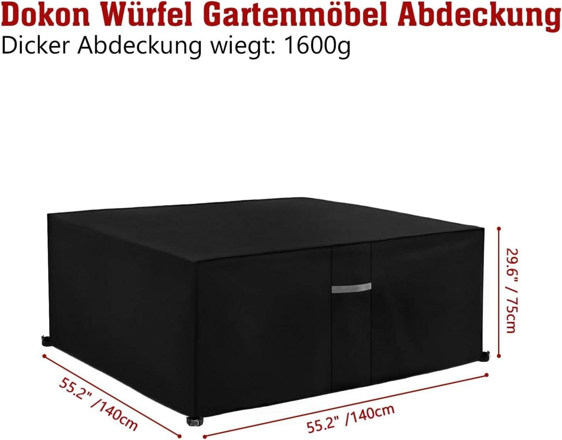 Dokon Gartenmöbel Abdeckung 600D Oxford Winterfest UV Schutz