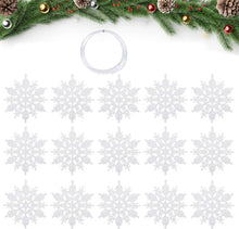 15 Weihnachtsschneeflocken Kunststoff Anhänger Dekoration