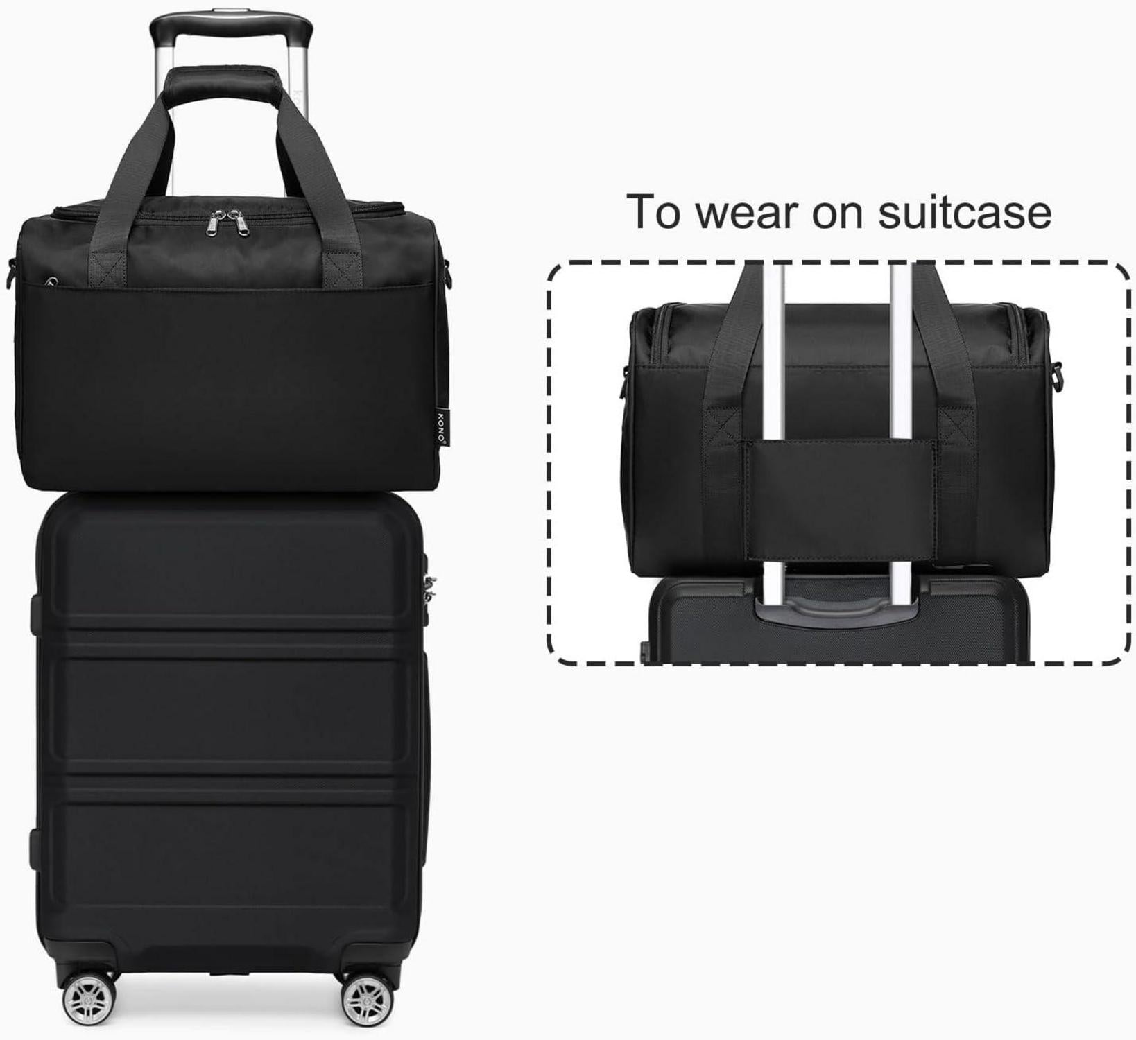 Handgepäck Koffer Trolley Set 2 Teilig Ryanair Reisetasche Schwarz 55cm