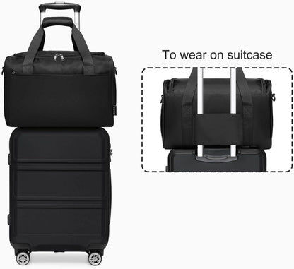 Handgepäck Koffer Trolley Set 2 Teilig Ryanair Reisetasche Schwarz 55cm