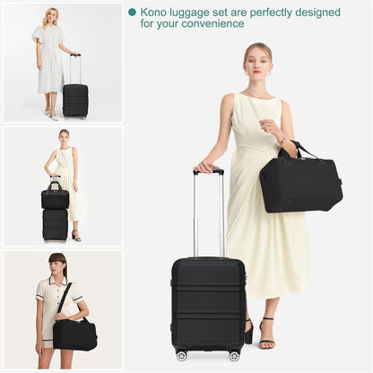 Handgepäck Koffer Trolley Set 2 Teilig Ryanair Reisetasche Schwarz 55cm