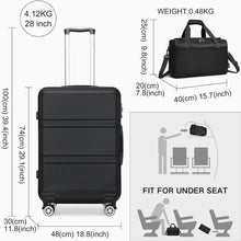KONO Groß Reisekoffer Rollkoffer Set 2-teilig 74cm Schwarz