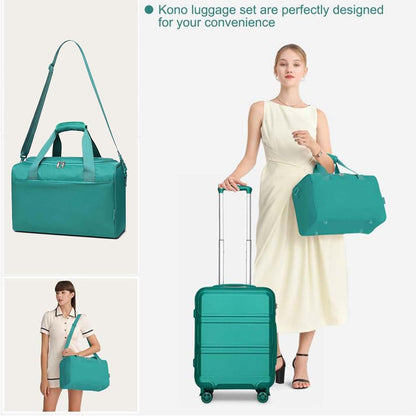 KONO Kofferset 55/65/74 cm + Ryanair Reisetasche, Türkis