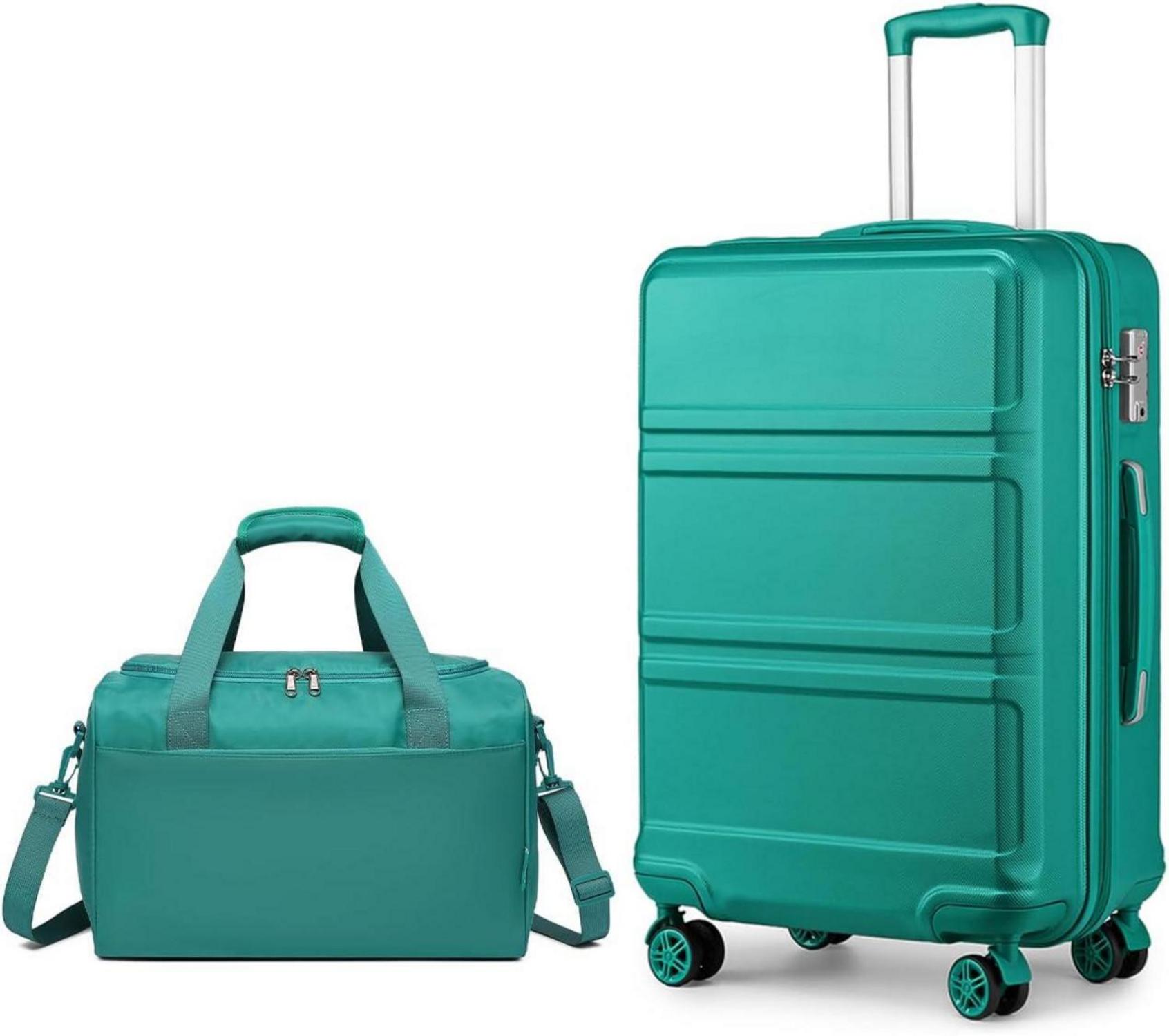 KONO Rollkoffer Handgepäck Trolley Set 2-teilig mit Reisetasche