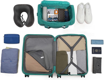 Rollkoffer Handgepäck Trolley Set Türkis 2-teilig 55cm