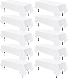 10er Packung Weiße Rechteckige Polyester Tischdecken 153x260cm