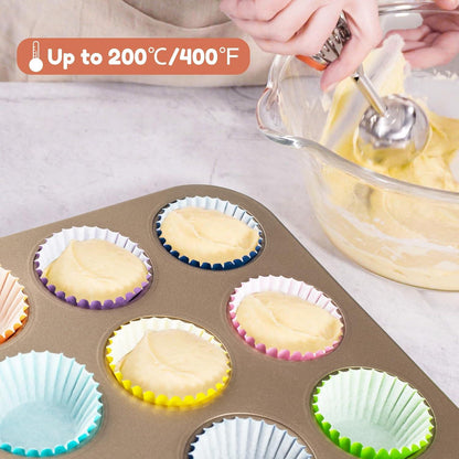 Parmedu Mini Muffin Papier Cupcake Förmchen Set 600 Stück - 8 Regenbogenfarben