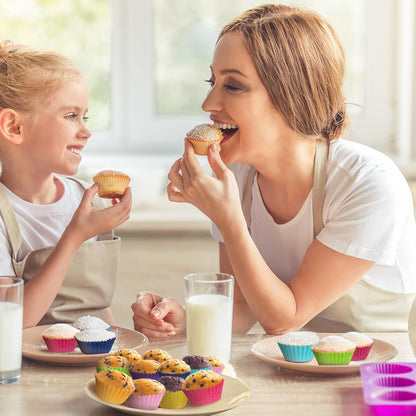 Parmedu Mini Muffin Papier Cupcake Förmchen Set 600 Stück - 8 Regenbogenfarben