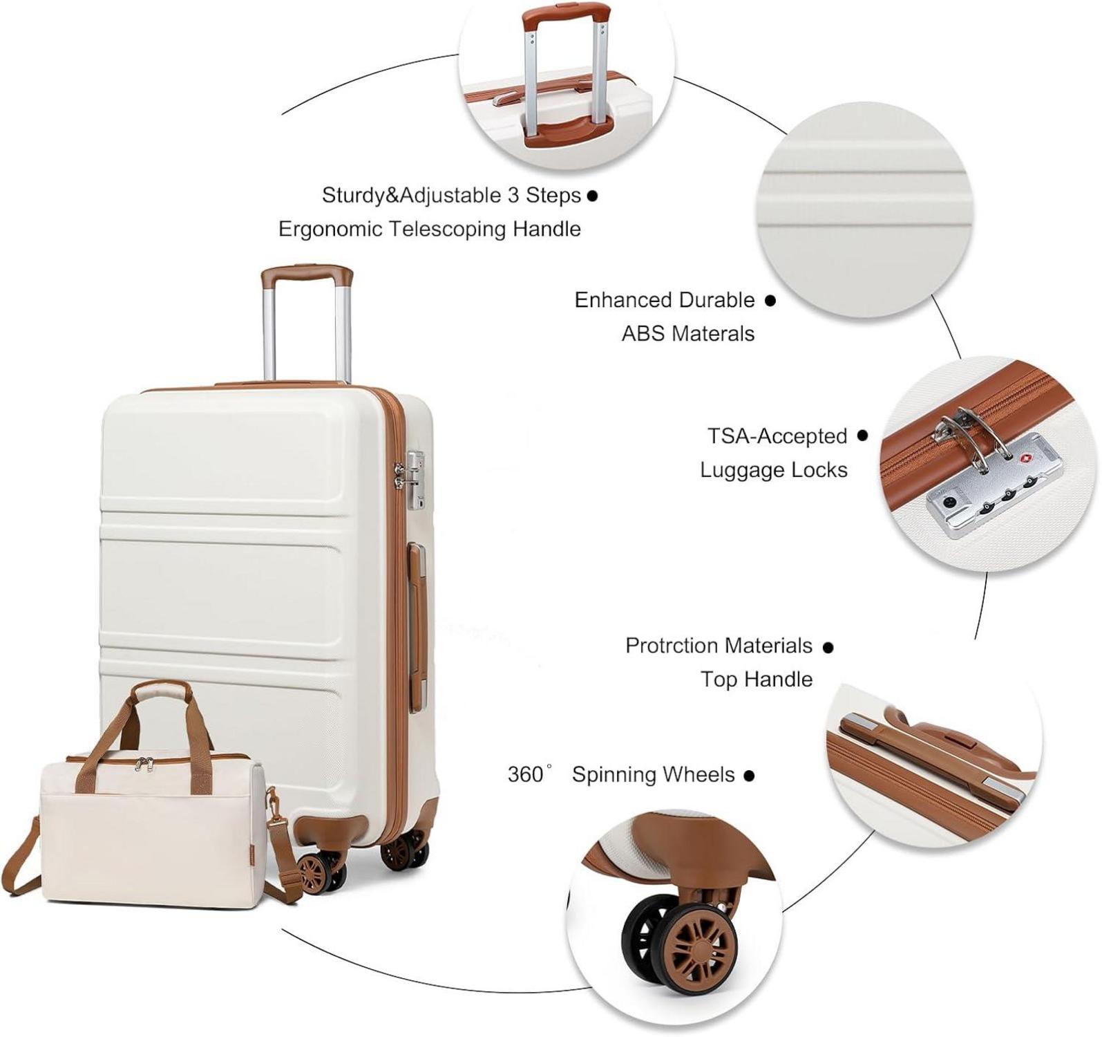 Groß Reisekoffer Rollkoffer Set Gepäcksets 2 Teilig 74cm mit Ryanair