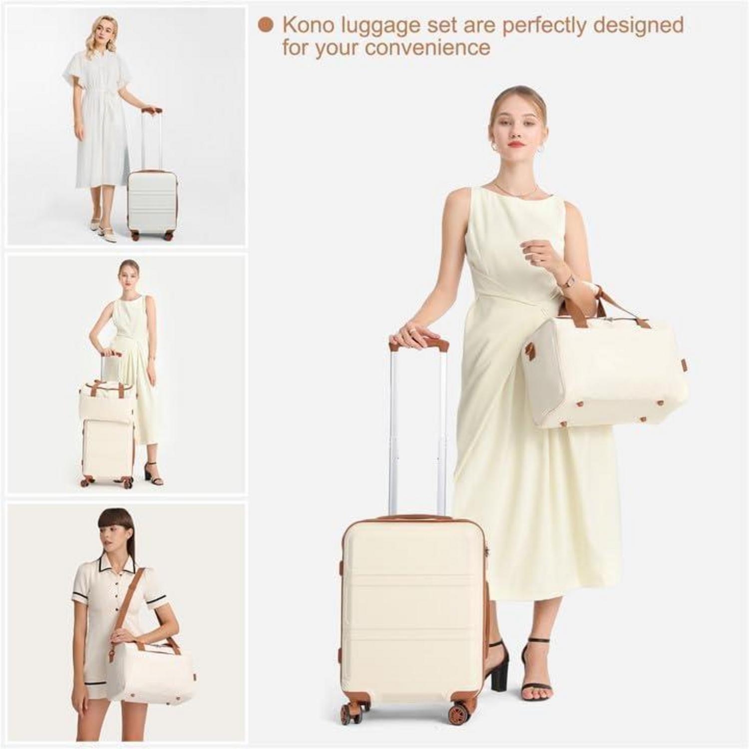 KONO Groß Rollkoffer Reisekoffer Set 2 Teilig 74cm Trolley + Ryanair Reisetasche