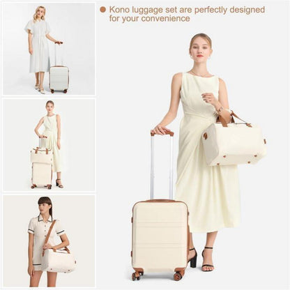 KONO Groß Rollkoffer Reisekoffer Set 2 Teilig 74cm Trolley + Ryanair Reisetasche