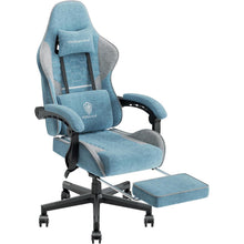 Dowinx Gaming Stuhl Bürostuhl mit Fußstütze Massage Blau