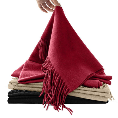 Schal Damen Winter mit Fransen, Burgunderrot