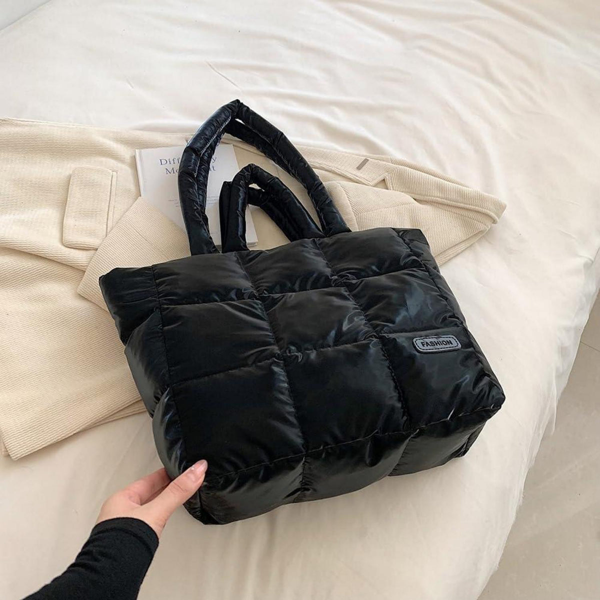 TIAASTAP Puffer Bag Damen Groß Shopper Reißverschluss