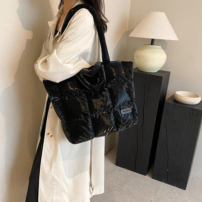 Schultertasche Damen Groß Shopper Umhängetasche A-schwarz