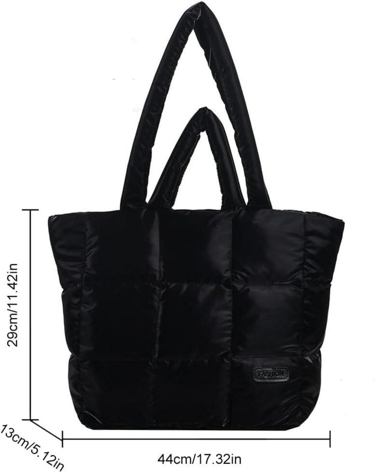 TIAASTAP Puffer Bag Damen Groß Shopper Einfarbig Stepptasche Schwarz