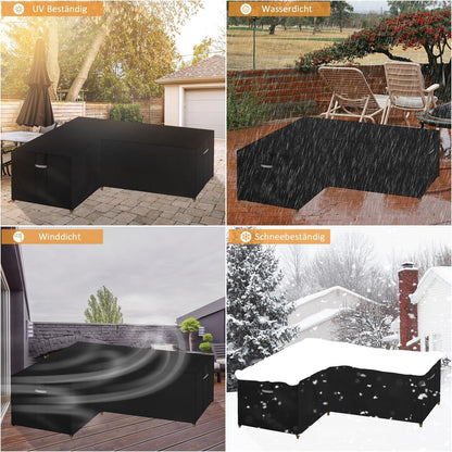 Dokon L-Form Gartenmöbel Abdeckung 600D Oxford Winterfest UV