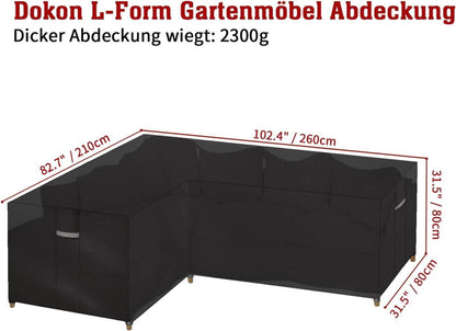 Gartenmöbel Abdeckung L-Form wasserdicht 600D Oxford Gewebe Winddicht