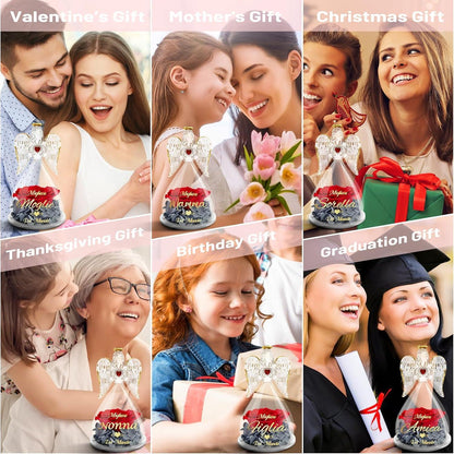 Sunia Beste Mama Geschenk Engel Figur Ewige Rose Glaskuppel