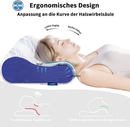 LAMB Nackenkissen Memory Foam 9er Pack 60x35cm Blue 12/10cm-10/8cm