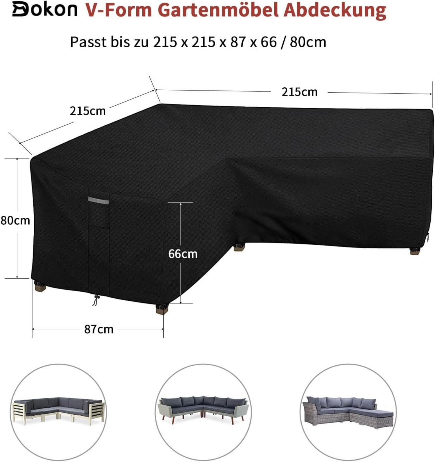 Dokon Gartenmöbel Abdeckung L Form 420D Oxford Wasserdicht