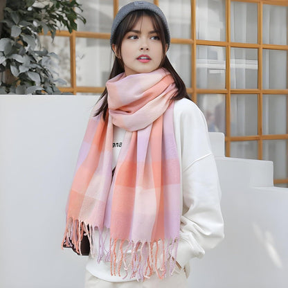 BIQIQI Damen Winter Schal Geschenkset Kariert Thermo Schal