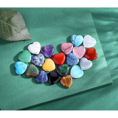 20 Stück Herz Kristalle Set Edelsteine Reiki Chakra Meditation Amethyst