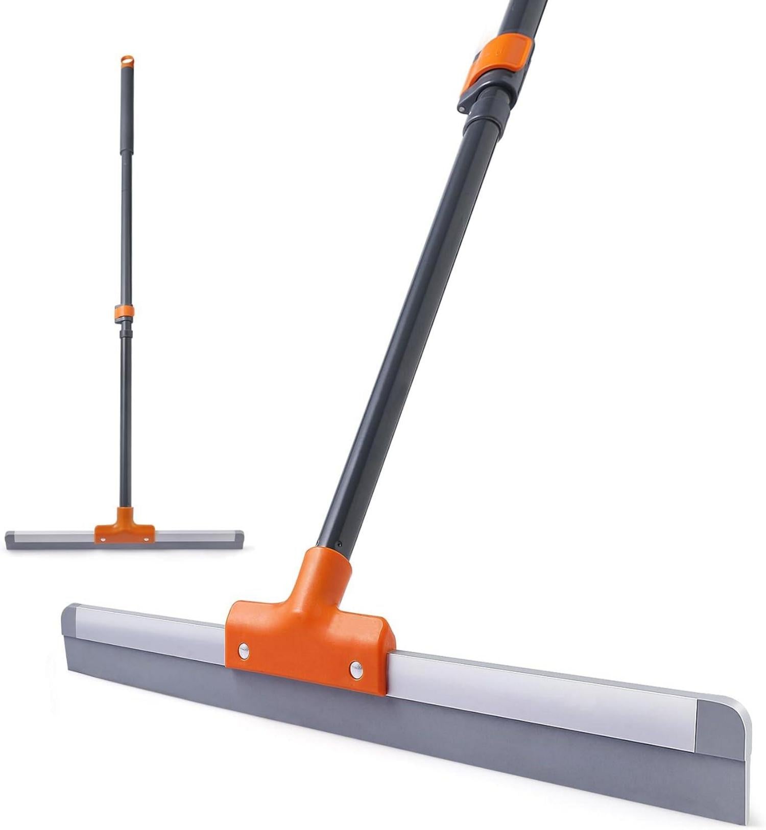 Wasserschieber Bodenabzieher mit Teleskopstiel Silikon Orange Grau