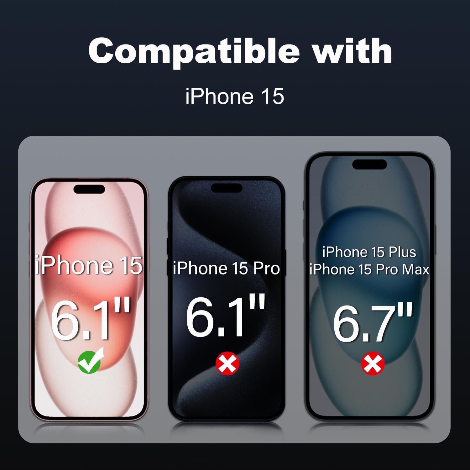 Panzer Schutz Glas iPhone 15 6,1 Zoll 2 Stück HD 9H Härte