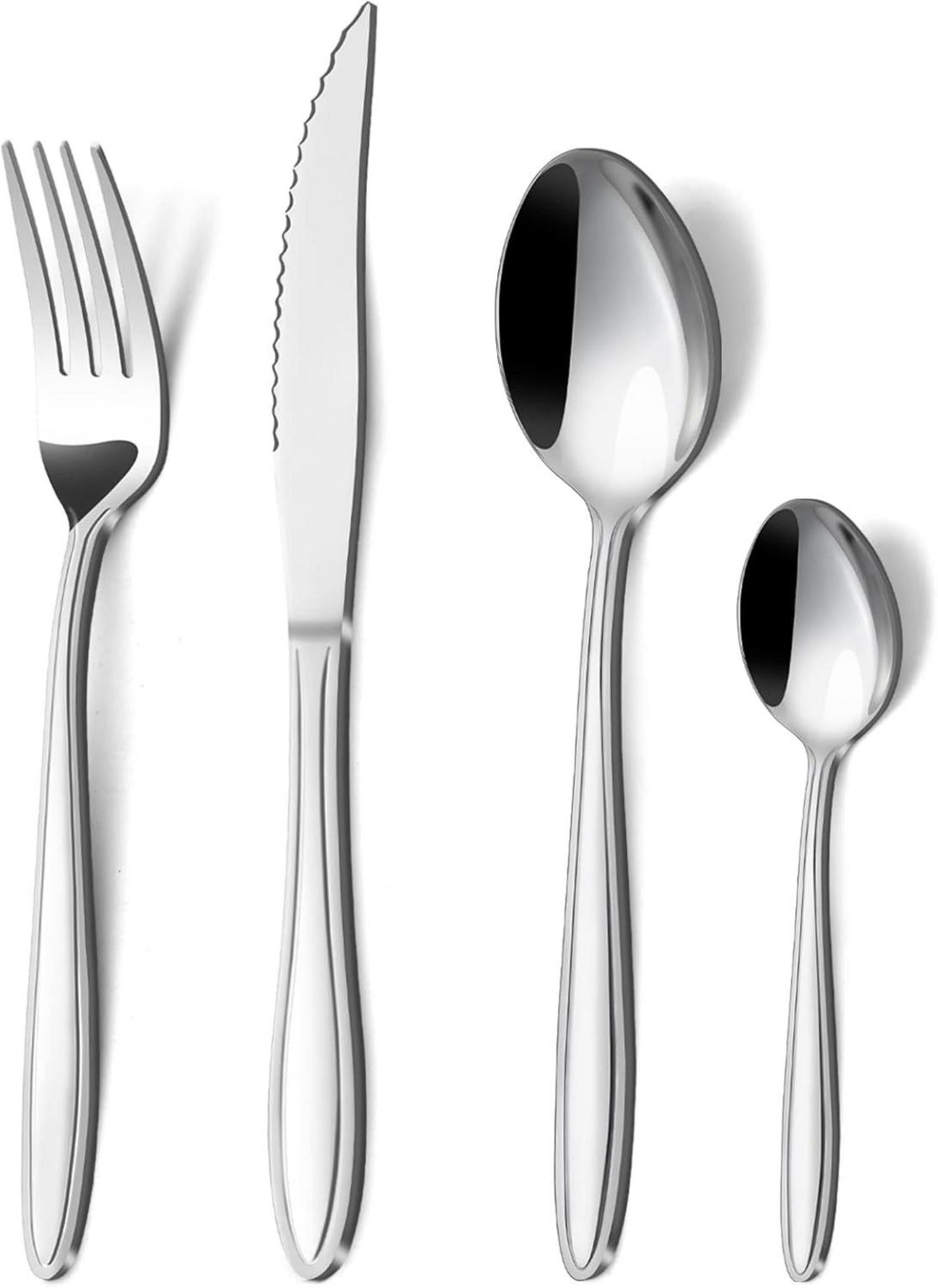 Edelstahl Besteck Set 6 Personen 24-teilig Spülmaschinenfest