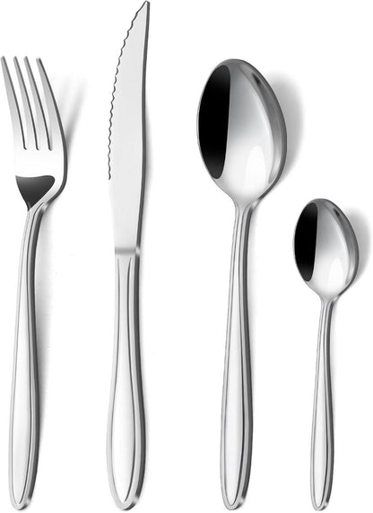 Edelstahl Besteck Set 6 Personen 24-teilig Spülmaschinenfest