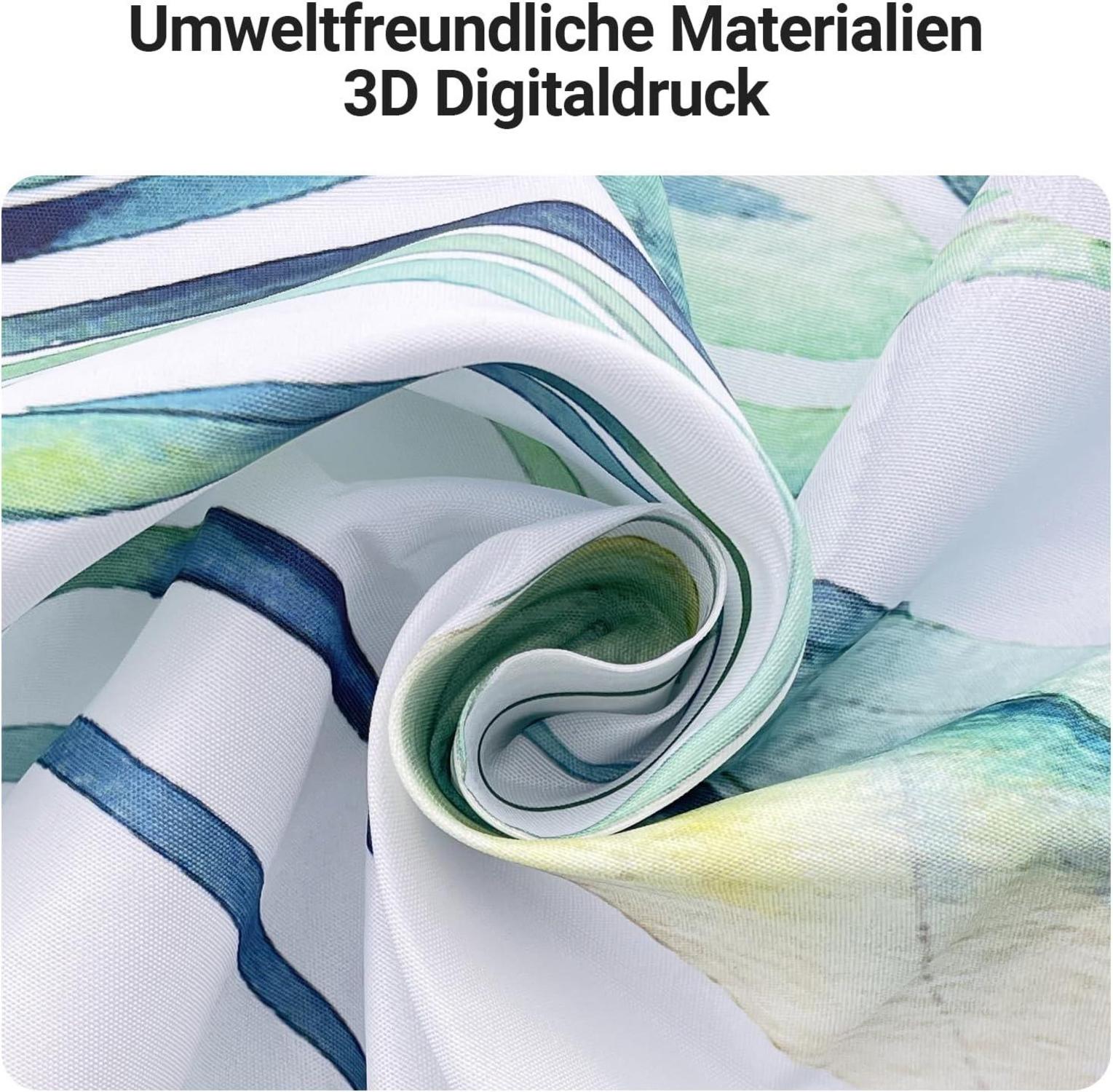 Duschvorhang Grünes Blättermuster Wasserabweisend 200x200cm