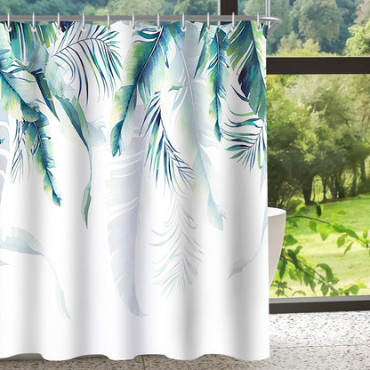 Duschvorhang grün Blätter 120x200cm, wasserdicht, antischimmel Textil