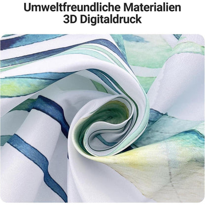 Duschvorhang Grün Blätter 240x200cm Waschbar Wasserdicht