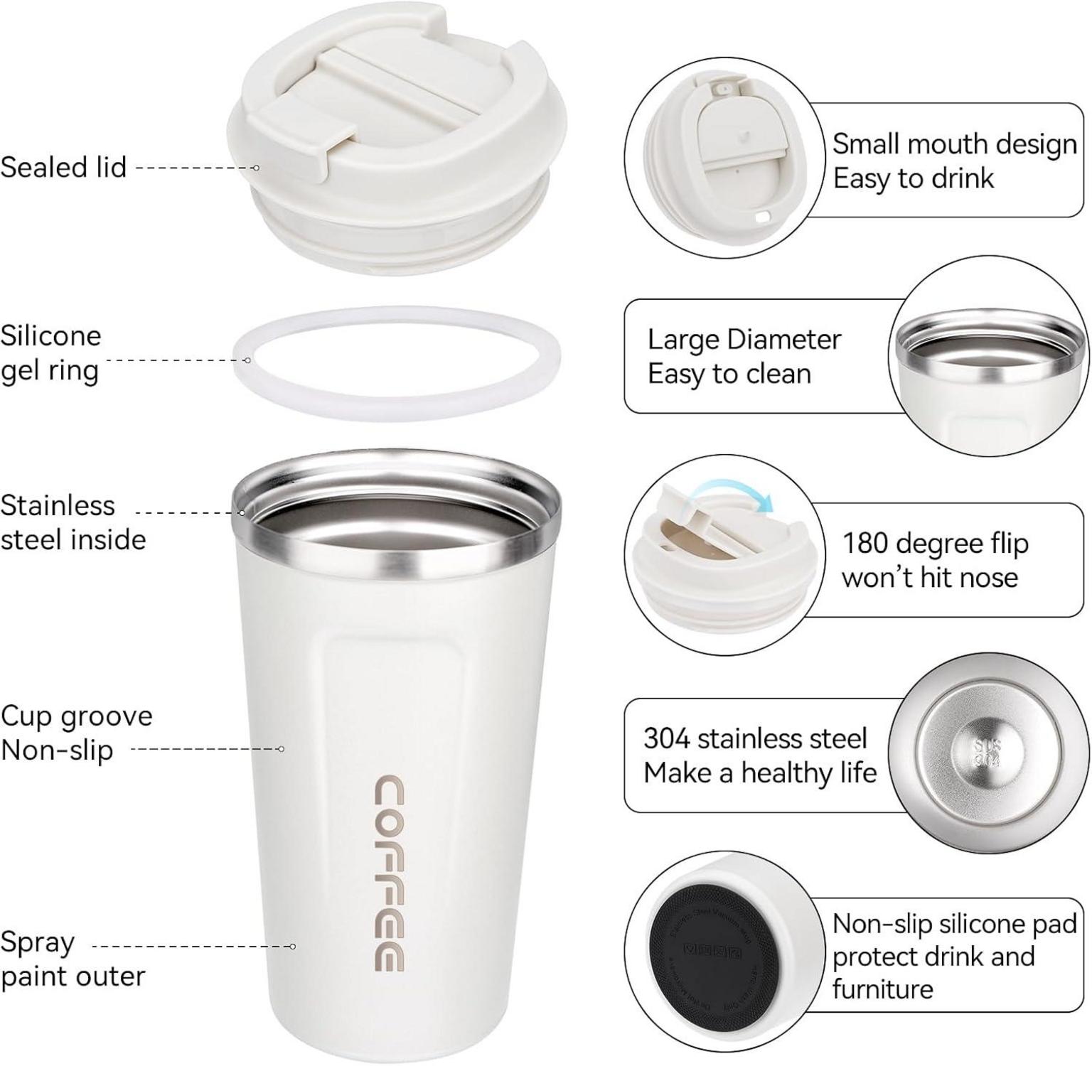 ERBO Kaffeebecher to go, Thermobecher Edelsthal 510ml Rosa
