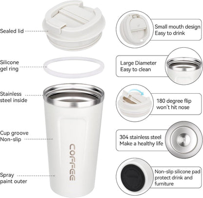ERBO Kaffeebecher to go, Thermobecher Edelsthal 510ml Rosa