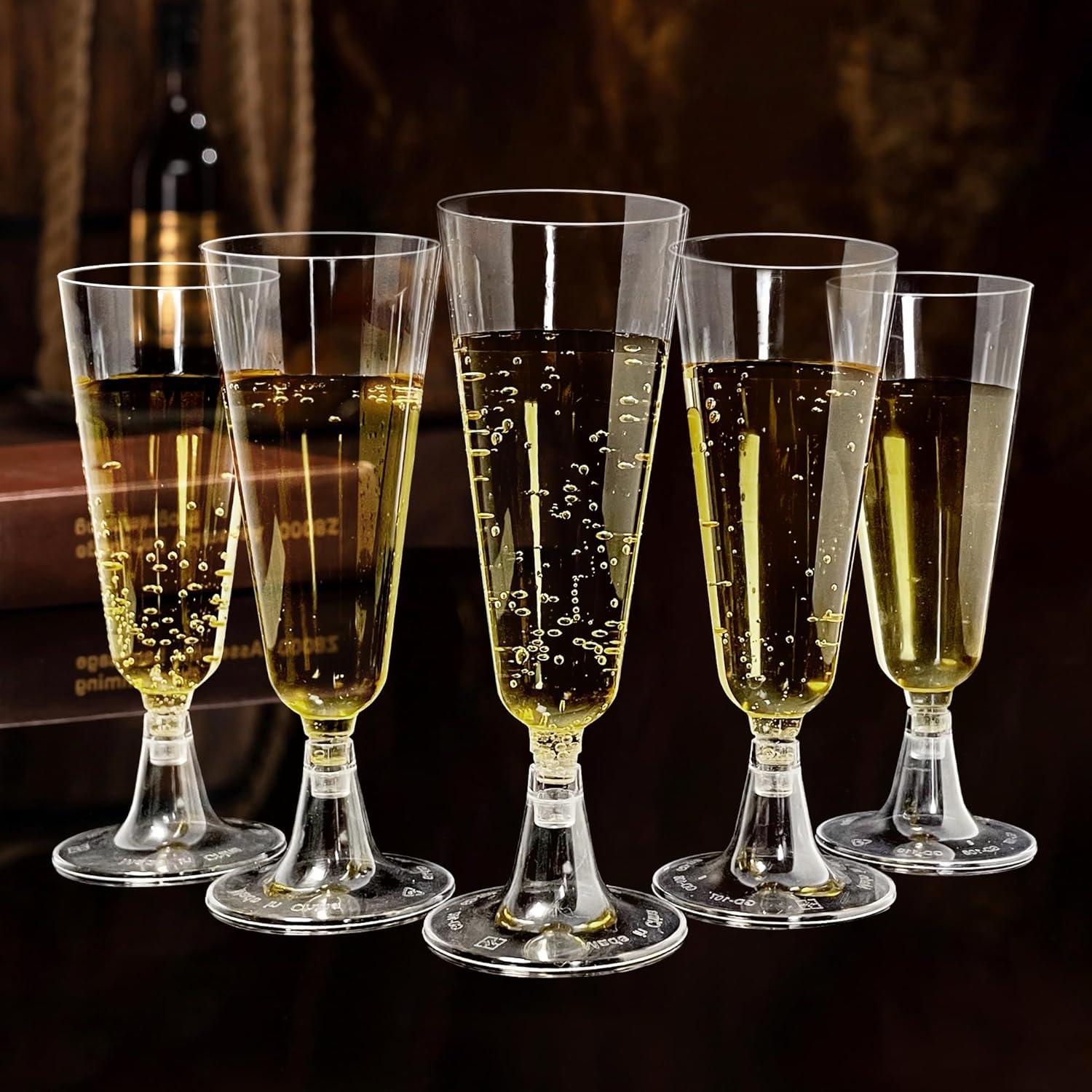 25er Set Transparente Sektgläser Kunststoff 160ml Cocktailgläser