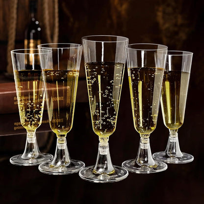 25er Set Transparente Sektgläser Kunststoff 160ml Cocktailgläser