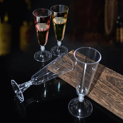 25 transparente Sektgläser aus Kunststoff 160ml - Ideal für Geburtstag, Party, Hochzeit