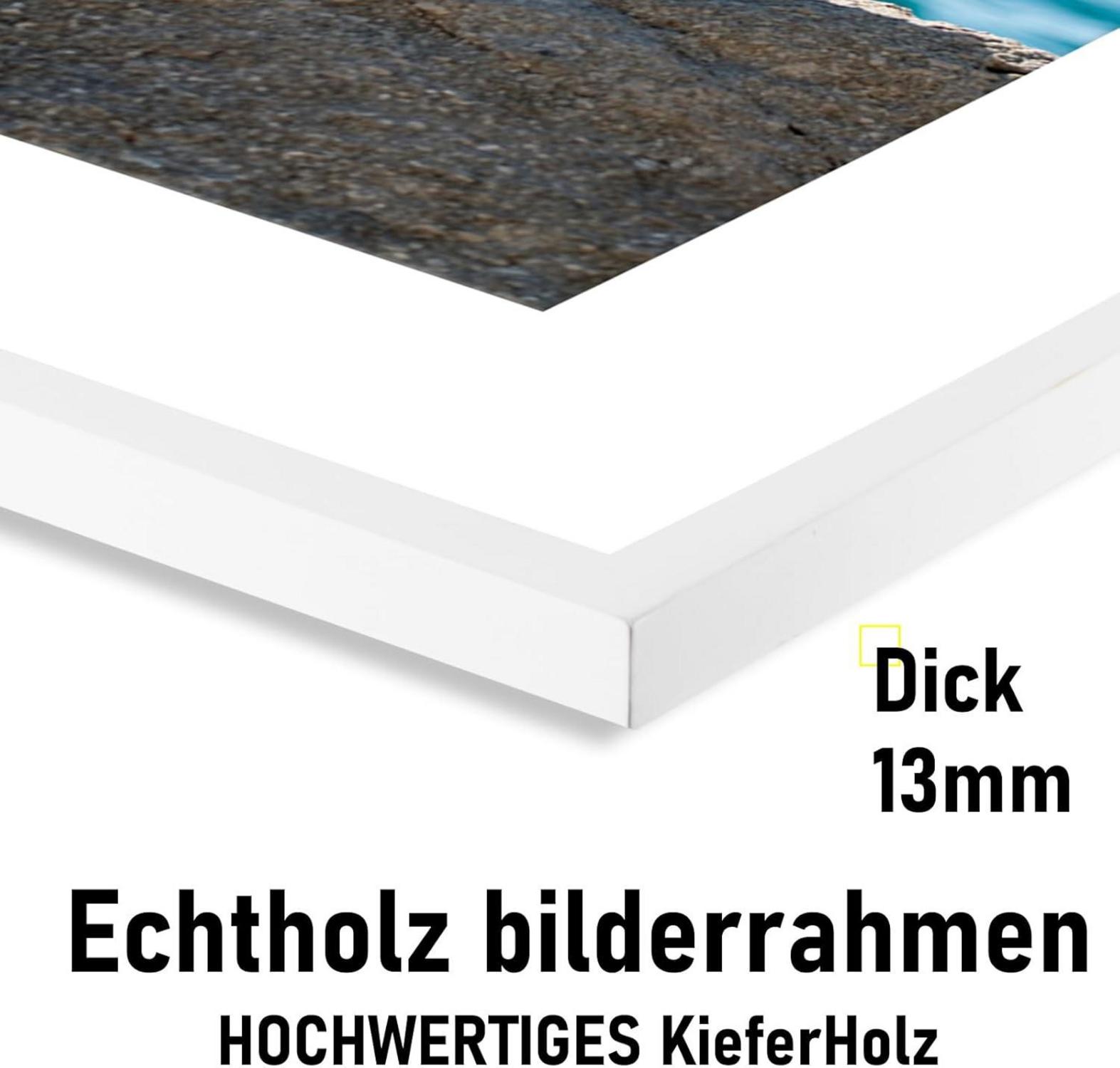 Kollyseek Bilderrahmen A4 Echtholz mit Plexiglas