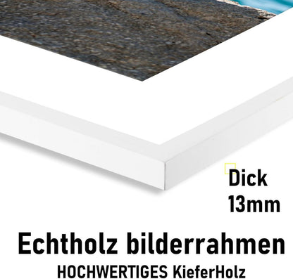 Kollyseek Bilderrahmen A4 Echtholz mit Plexiglas