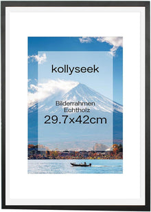 Bilderrahmen A3 Echtholz Acrylglas Kieferholz FotorahmenSchwarz