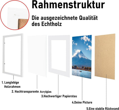 Bilderrahmen Echtholz Acrylglas Kieferholz Fotorahmen 30x40cm