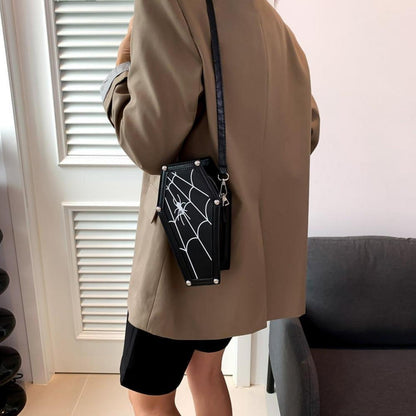Halloween Umhängetasche Gothic Tasche Crossbody Schultertasche Rosenmuster