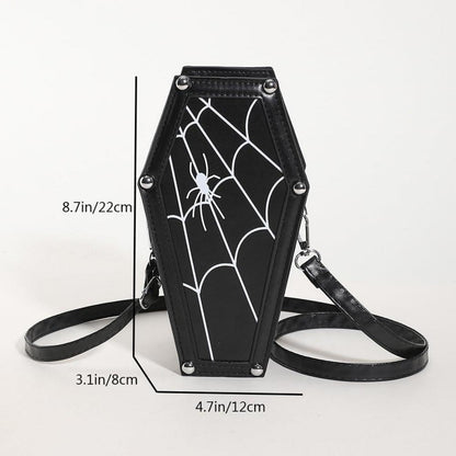 Halloween Umhängetasche Goth Tasche Sarg Form Crossbody Schultertasche