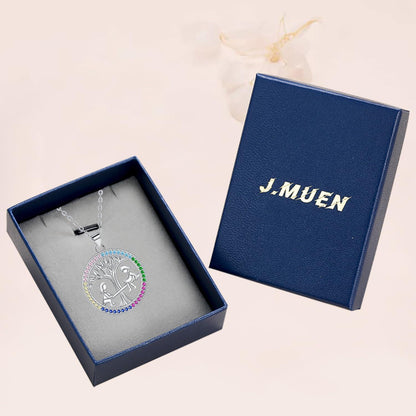 J.MUEN Lebensbaum Damen Kette 925 Sterling Silber Halskette 45+5cm Frauen