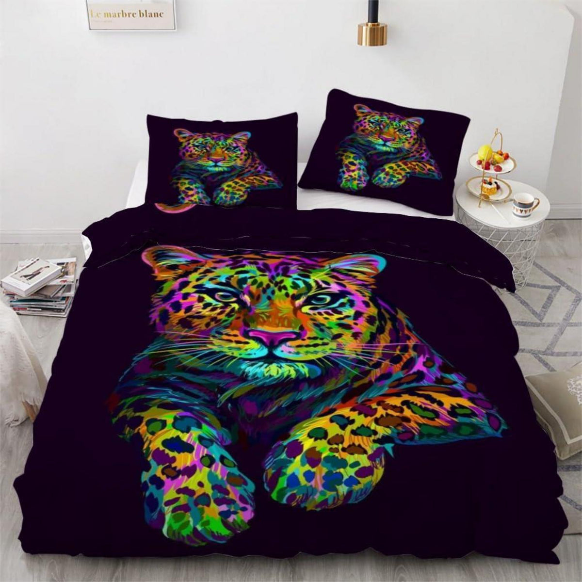 Leopard Kinderbettwäsche 135x200 cm 4tlg. Mikrofaser 3D Motiv