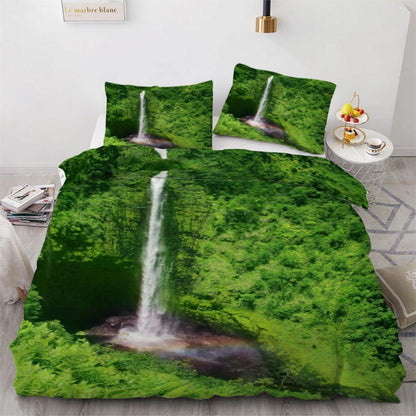 ROUSKI Bettwäsche Wasserfall 220x240 cm 3tlg. Mikrofaser Sommer