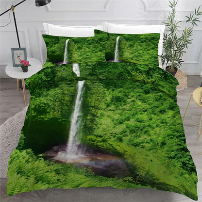 ROUSKI Bettwäsche Wasserfall 220x240 cm 3tlg. Mikrofaser Sommer